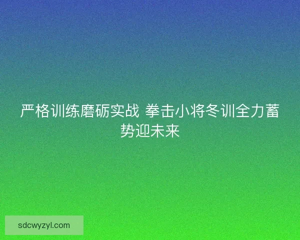 严格训练磨砺实战 拳击小将冬训全力蓄势迎未来