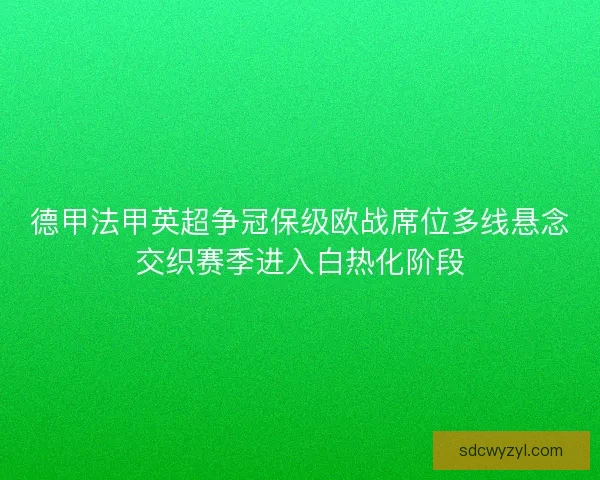 德甲法甲英超争冠保级欧战席位多线悬念交织赛季进入白热化阶段